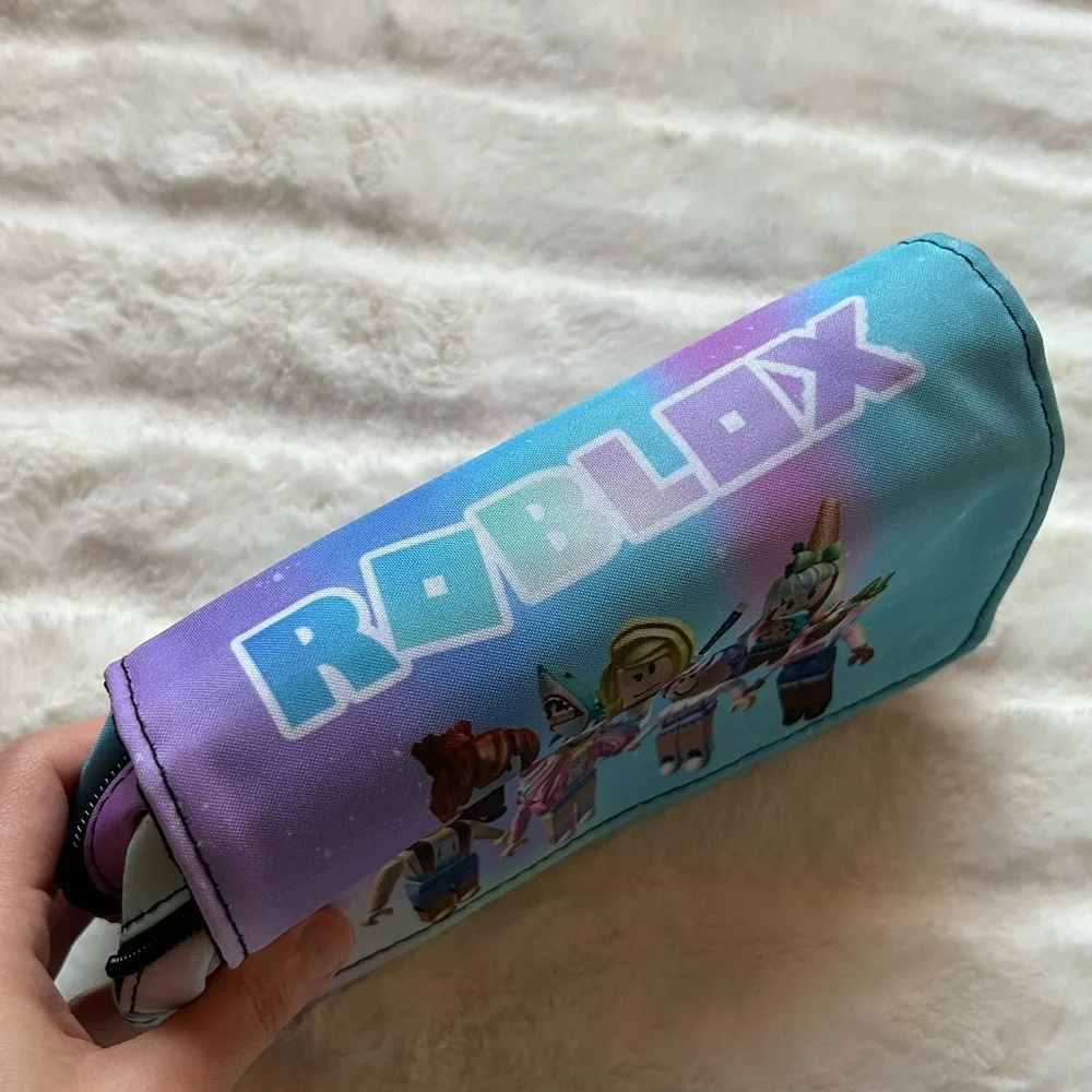 Roblox Double Zipper Canvas Pencil Case Gradient Purple/Blue OS